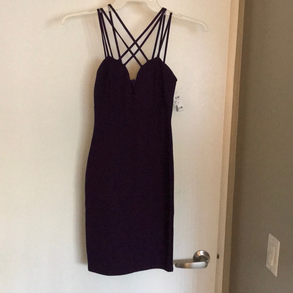 Purple thin strapped dress